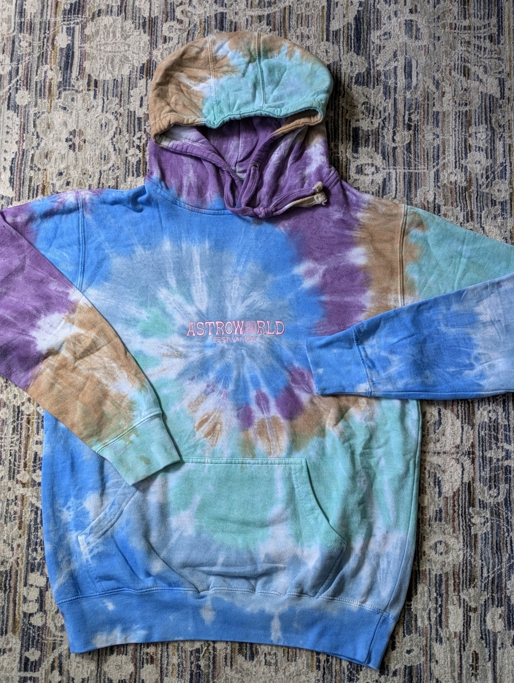 Authentic Travis Scott Astroworld “Festival Run” tie dye hoodie